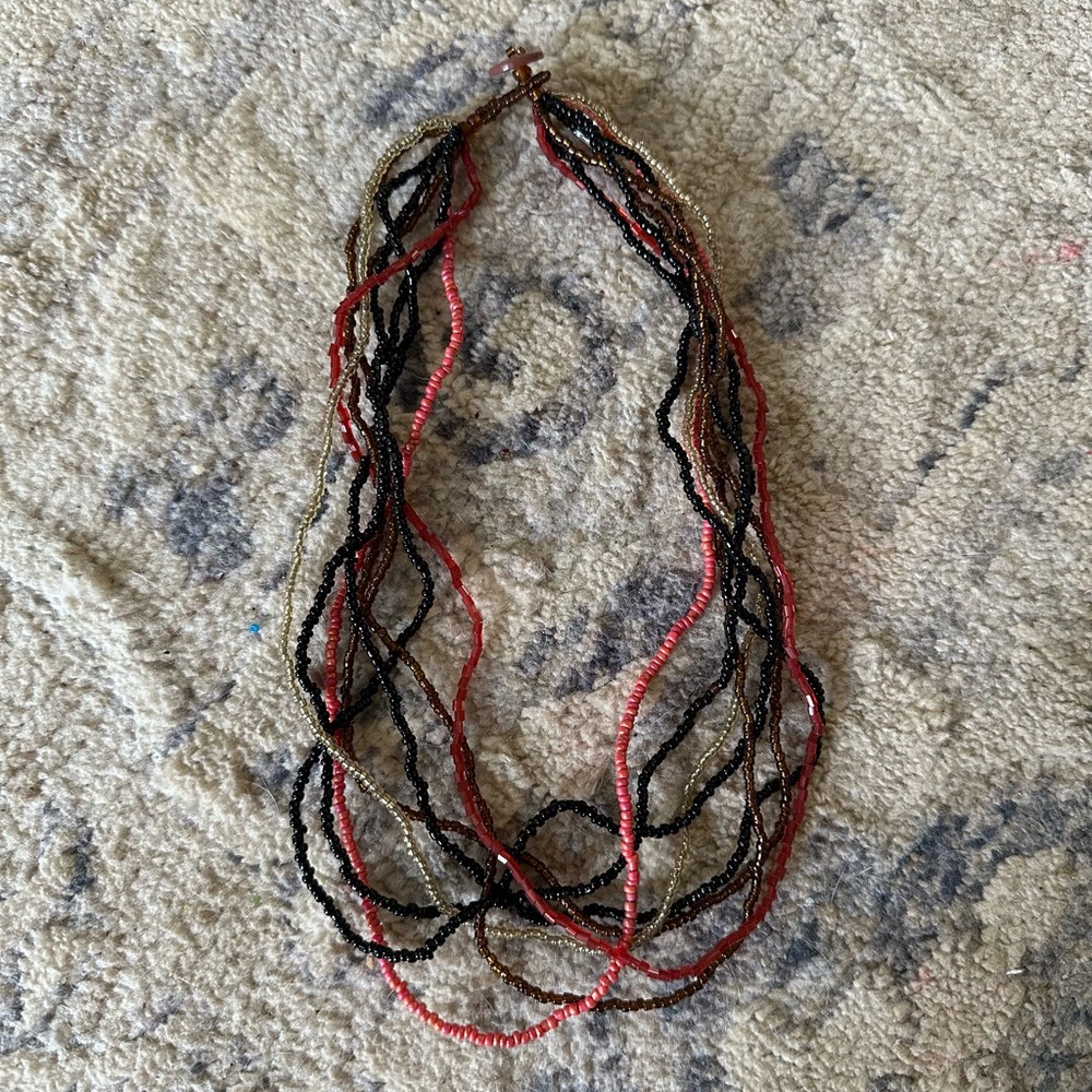 Chic Multicolor Beaded Necklace, Made in Indonesia